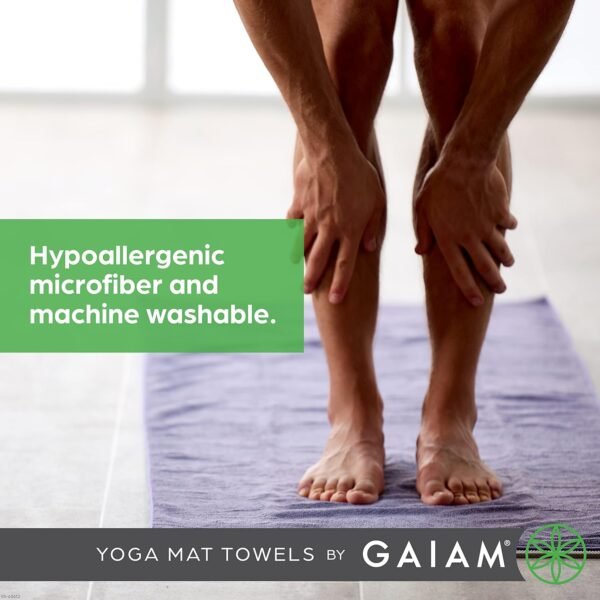 Gaiam Yoga Mat Towel Microfiber Mat-Sized Yoga Towel for Hot Yoga - Image 6