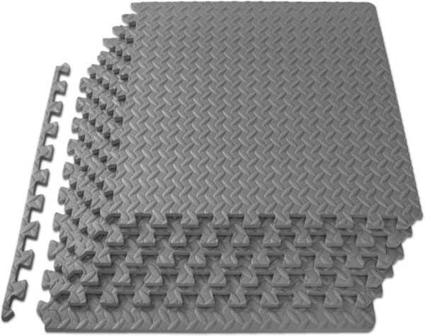 ProsourceFit Puzzle Exercise Mat ½ in, EVA Interlocking Foam Floor Tiles for Home Gym, Mat for Home Workout Equipment, Floor Padding for Kids, Blue, 24 in x 24 in x ½ in, 24 Sq Ft - 6 Tiles - Image 2