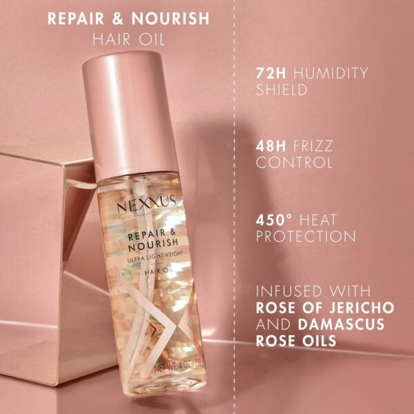 Nexxus Ultra Lightweight Hair Oil Repair & Nourish for Intense Nourishment with StyleProtect Technology & Rose of Jericho Oil 3.3 oz - Image 4