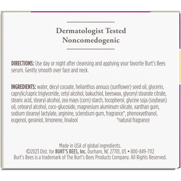 Burt's Bees Renewal Firming Face Cream, Anti-Aging Retinol Alternative, Moisturizing Natural Origin Skin Care, 1.8 Ounce (Packaging May Vary) - Image 20