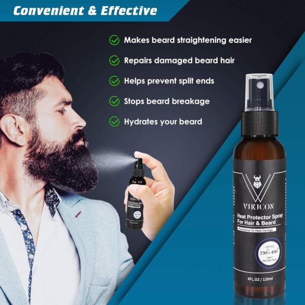 VIKICON Shield Heat Protectant Spray - Blend Prevents Damage & Breakage for Hair and Beard - Image 7