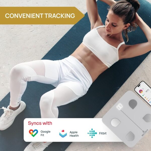 INEVIFIT Smart Body Fat Scale, Highly Accurate Bluetooth Digital Bathroom Body Composition Analyzer, Measures Weight, Body Fat, Water, Muscle, Visceral Fat & Bone Mass for Unlimited Users (White) - Image 4