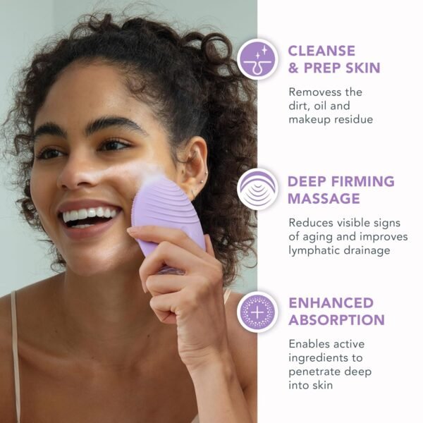 FOREO Deep & Gentle LUNA 4 Sensitive Bundle - Facial Cleansing Brush for Sensitive Skin + LUNA Micro-Foam Face Cleanser 2.0, 3.4 oz - Deep Cleansing and Firming Silicone Face Massager Beauty Set - Image 4