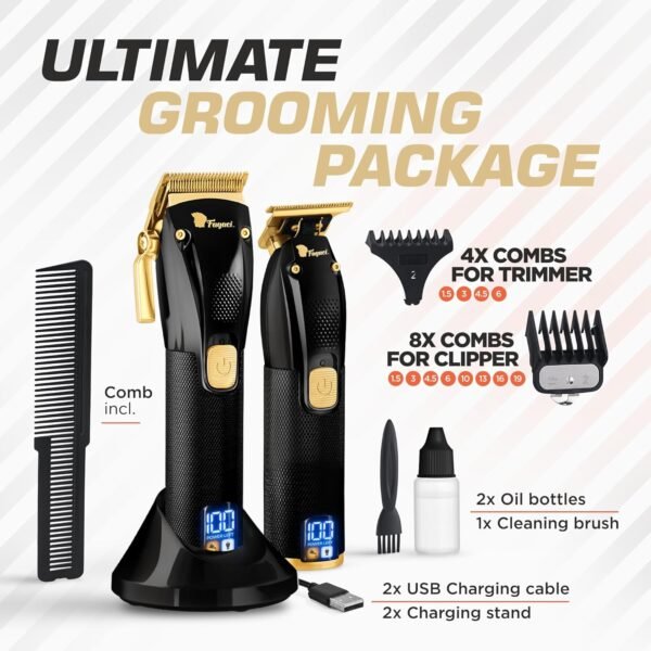 Fagaci Professional Hair Clippers for Men Set Turbo Power with Precise Cutting, Barber Clippers for Hair Cutting, Cordless Hair Clippers and Trimmers Set, Maquina de Cortar Cabello, Haircut Barber Kit - Image 9