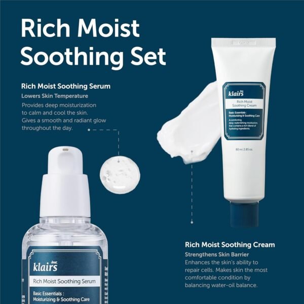 DearKlairs Rich Moist Soothing Cream 80ml, Sensitive Skin, Hypoallergenic, Centella Asiatica, Ceremide, Moisturizer, Full Hydration, Non-sticky texture, K-beauty - Image 9