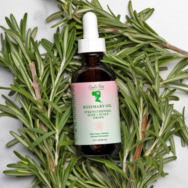 Camille Rose Rosemary Oil Strengthening Hair & Scalp Drops, with Castor, Peppermint & Rosemary Oils, for Hair Growth, Hydration & Strength, 1.9 fl oz - Image 6
