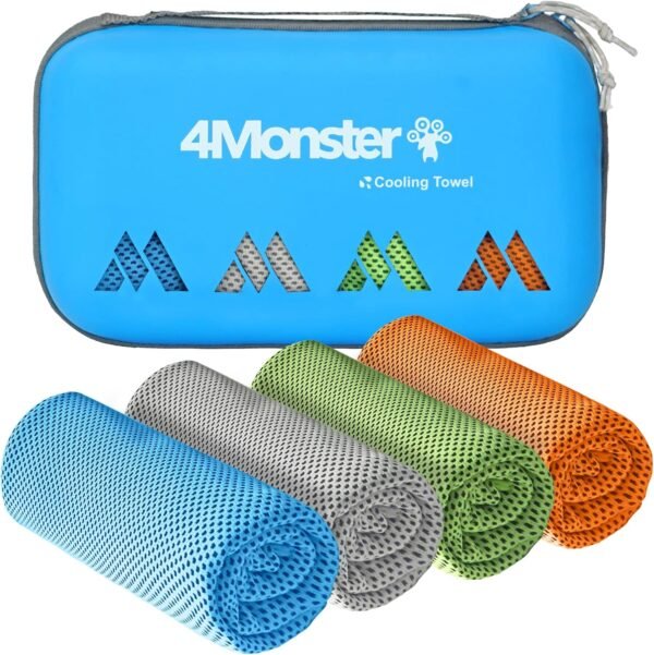 4Monster Cooling Towel for Neck and Face,Microfiber Cold Towel for Hot Weather,Quick Dry Ice Chilly Towel Cooling Rags for Neck Stay Cold for Gym,Yoga,Sport,Running,Camping,Fitness(40 x 12 inches) - Image 2