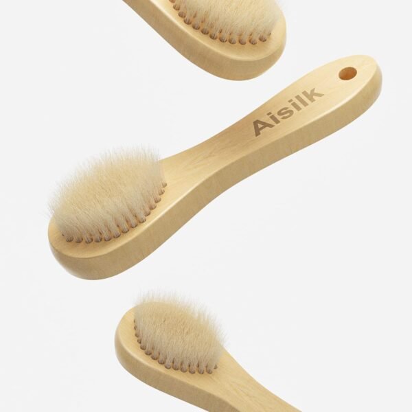 Wooden Facial Cleansing Brush Natural Bristles Wood Handle Wash Clean Exfoliate Scrub Cleaning Brushing Exfoliating Exfoliation Skin Care Face Cleanser Brushes 2 Pack Set - Image 10