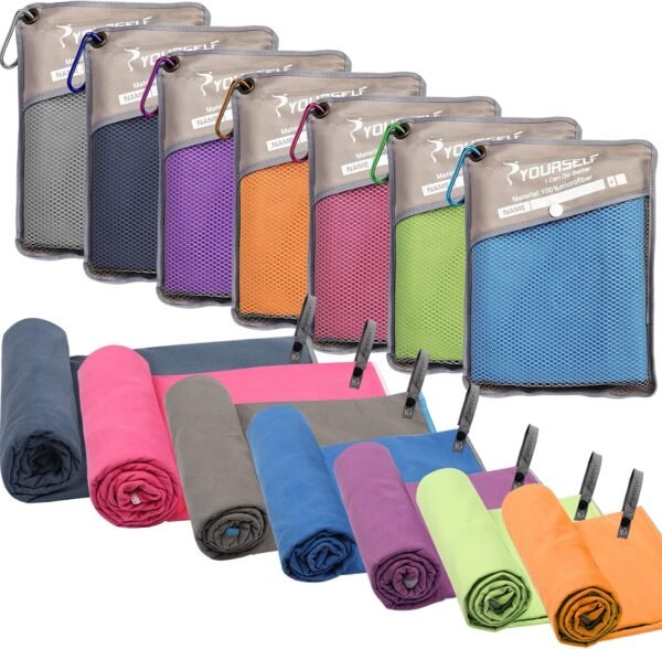 SYOURSELF Microfiber Camping Towel, Quick Dry Towel, Soft Absorbent Compact Travel Gym Workout Sweat Towel for Beach Yoga Swim Travel Camping Hiking Backpack Essentials (M:40"x20") - Image 2