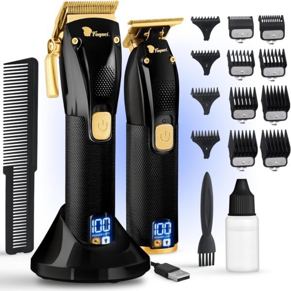 Fagaci Professional Hair Clippers for Men Set Turbo Power with Precise Cutting, Barber Clippers for Hair Cutting, Cordless Hair Clippers and Trimmers Set, Maquina de Cortar Cabello, Haircut Barber Kit - Image 2