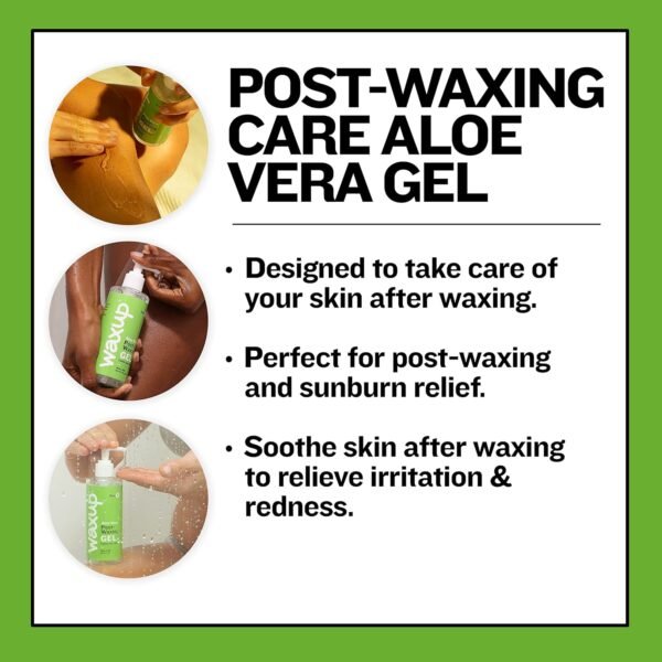waxup Aloe Vera Gel for Sunburn Relief (8 Fl Oz), After Waxing Skin Care Aloe Vera Gel for Skin, Post Waxing Products for Soothing Skin. - Image 6