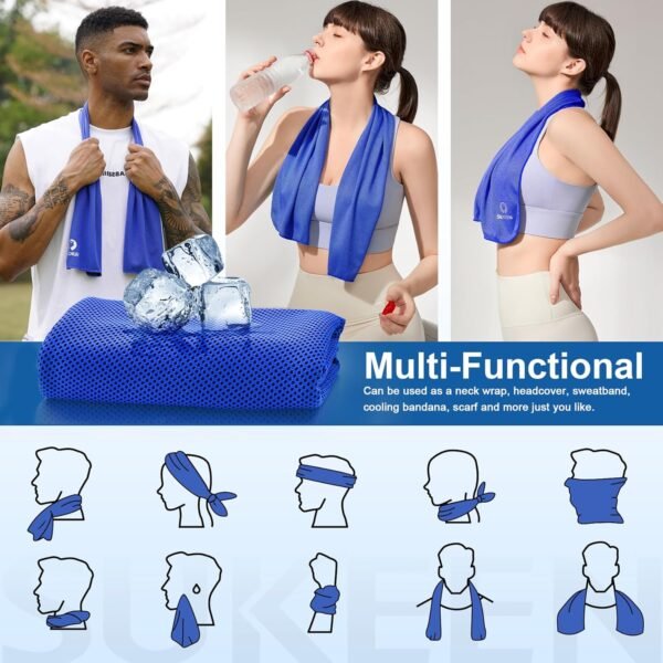 Sukeen 10 Pack Cooling Towels (40"x12"), Neck and Face, Microfiber Cool Towel, Soft Breathable Chilly Towel for Yoga, Golf, Gym, Camping, Running, Workout & More Activities - Image 8
