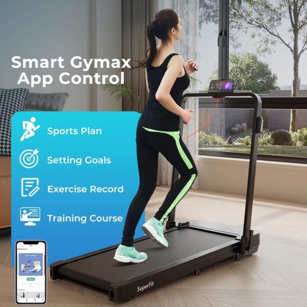 Goplus 2 in 1 Folding Treadmill, 300 LBS Capacity Walking Pad with Handle Bar, Under Desk Treadmill with Remote & APP Control and LED Display, Foldable Portable Treadmills for Home Small, Office - Image 8