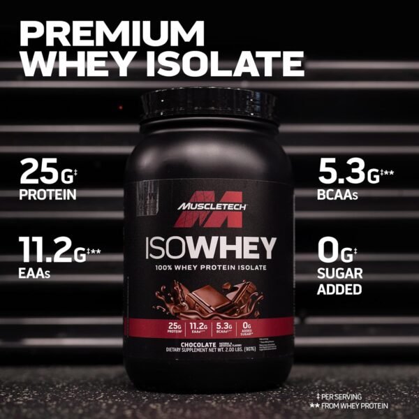 MuscleTech | IsoWhey | Whey Protein Isolate Powder| Muscle Builder for Men & Women | Post Workout Recovery Supplement | Chocolate | 2 lbs | 29 Servings - Image 5