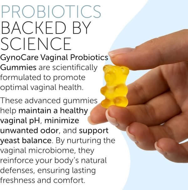 GynoCare Vaginal Probiotics Gummies for Women | pH Balance & Odor Support | Prebiotics and Probiotics for Women | Female Vaginal Probiotics for ph Balance and Vaginal Health | 60 Gummies - Image 4