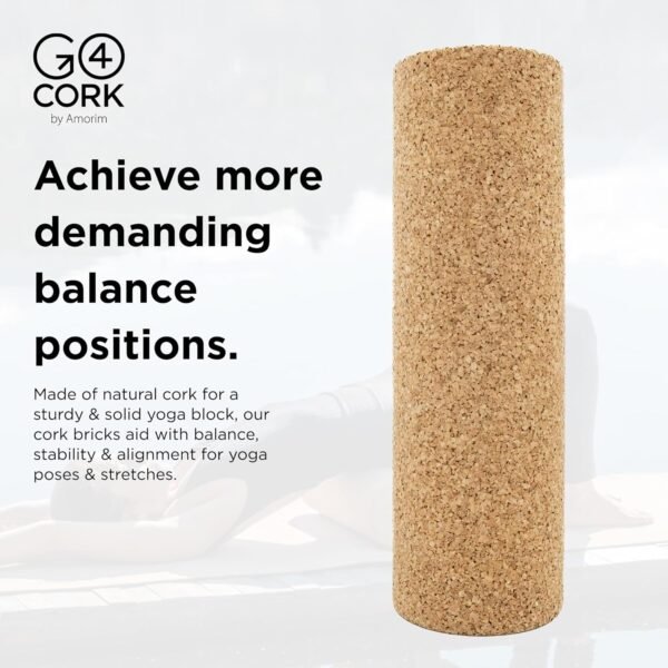 High-Density Cork Body Roller - 11.8" x 3.7" | Strong Eco Cork Roller with Anti-Slip Grip | Enhances Yoga Practice & Provides Deep Tissue Massage for Quick Muscle Recovery - Image 5