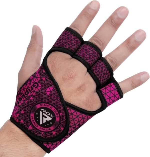 RDX Weight Lifting Gloves Grip, Non Slip Neoprene Ventilated Gym Barehand Gripper, Silicon Palm Protection, Powerlifting Fitness Strength Training Bodybuilding, Chin Pull ups Bar Calisthenics Workout - Image 10
