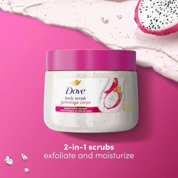 Dove Body Scrub Dragon Fruit & Coconut Cream For SIlky Smooth Skin Body Scrub Exfoliates and Provides Lasting Nourishment 15 oz - Image 4