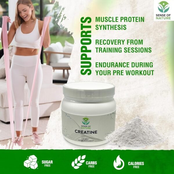 Creatine Monohydrate Powder 90 Servings - 5g (5000mg) of Micronized Creatine Powder per Serving, Creatine Pre Workout, Creatine for Building Muscle, Creatine Monohydrate 450g(1.0lbs) - Image 4