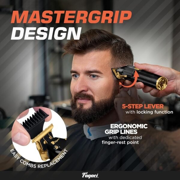 Fagaci Professional Hair Clippers for Men Set Turbo Power with Precise Cutting, Barber Clippers for Hair Cutting, Cordless Hair Clippers and Trimmers Set, Maquina de Cortar Cabello, Haircut Barber Kit - Image 6