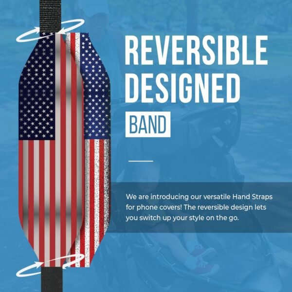 Customizable Universal Phone Grip Strap| Pack of 2| Reversible Phone Hand Strap for Phone Cases As Phone Loop Holder| Secure Handling by Comfortable Phone Strap - American Flag - Image 3