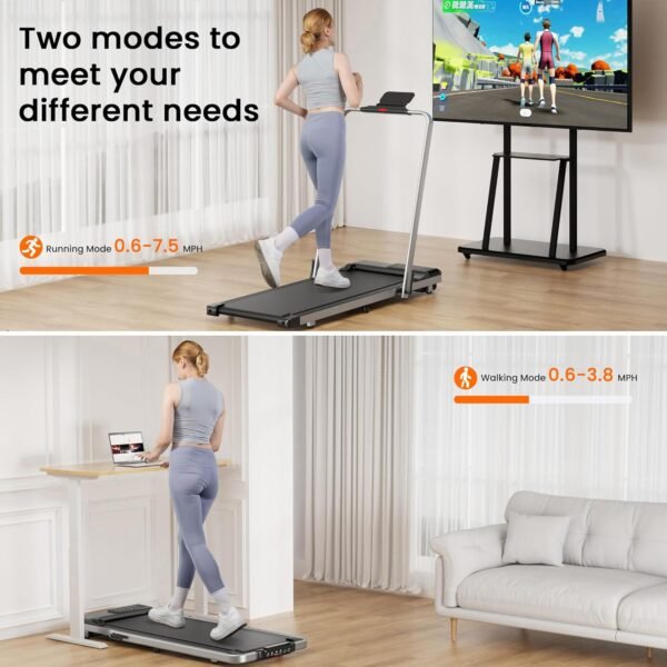 DeerRun Treadmills for Home, 3.5HP Folding Treadmill with Incline, 350 LBS Weight Capacity Home Treadmill, Compact Portable Treadmill for Small Space Walking Jogging Running - Image 4