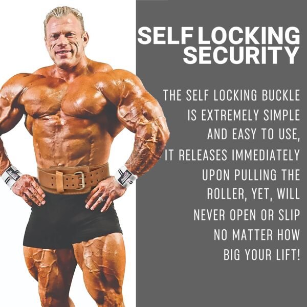 Schiek Sports 2006 Leather 6" Weight Lifting Belt - Weightlifting Belt with Double Prong Stainless Steel Belt Buckle - Image 3