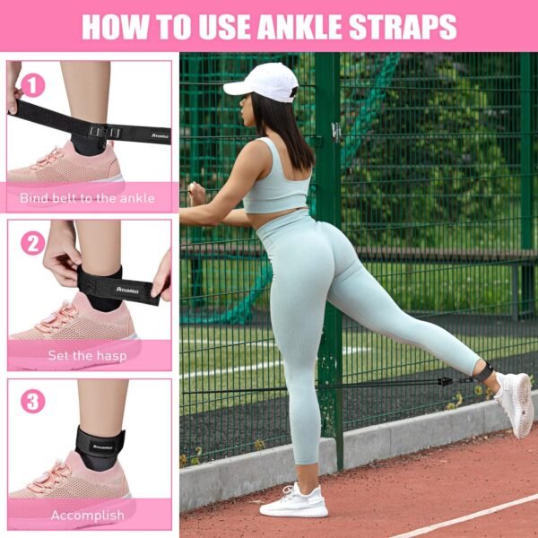Resistance Bands, Exercise Bands with Handles for Working Out, Fitness Bands for Women, Workout Equipment Home Gym, Training Bands with Door Anchor, Legs Ankle Straps, Shape Body, Physical Therapy - Image 4