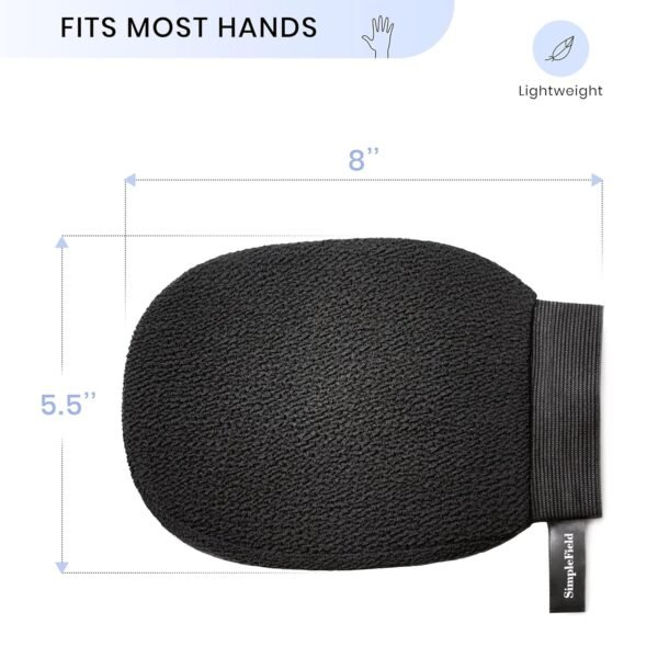 Korean Exfoliating Mitt for Remove Dead Skin. 2 Pack 100% Viscose Kessa Deep Exfoliating Gloves for Body Scrub, Keratosis Pilaris and Self Tanning. Easily Smooth Skin Surface. - Image 6