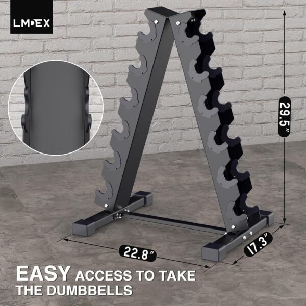 Dumbbell Rack Stand Weight Rack for Dumbbells Compact A-Frame Home Gym（6 tier，800Lbs） - Image 3