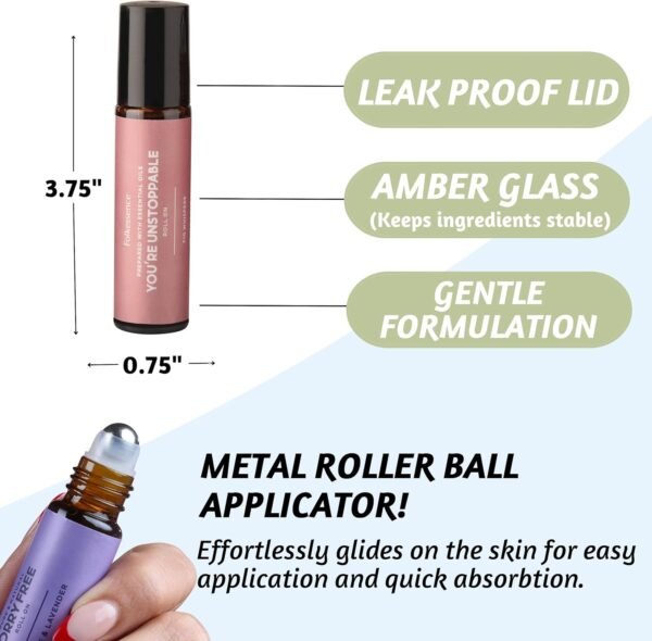 Folkulture Roll On Perfume Set of 3, Essential Oil Roller Blends or Pheromone Perfumes for Women for Fragrance, Fragrance Oil Roll On, Wild Rose, Peony, Fig Tree - You've Got This - Image 7