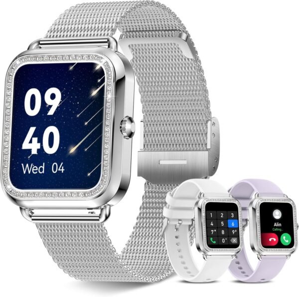 1.6'' Touch Screen Smart Watch for Women (Answer/Make Call), Activity Trackers and Smartwatches with Waterproof Heart Rate Sleep Monitor 100+ Sports Pedometer AI Voice,Fitness Watch for iPhone Android - Image 2