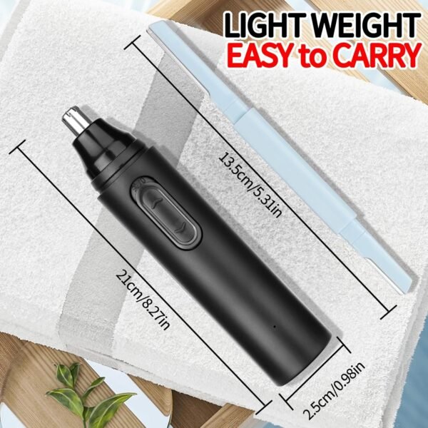 Nose & Eyebrow Hair Trimmer for Women Men,Painless Rechargeable Ear & Nose Hair Trimmer Clipper,Portable Facial Hair Removal and Eyebrow Razor (Black) - Image 7