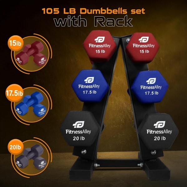 Dumbbells Storage Rack Neoprene Dumbbells Weight Rack - 2.0MM Thickness Weight Organizer Stand for Home Gym - Easy Assembly - Image 5