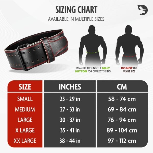 DMoose Fitness Weight Lifting Belt for Men and Women - 5mm Thick Genuine Leather with Secure Double Prong Buckle - Gym Belt for Weightlifting, Bodybuilding, Powerlifting, Squats and Deadlifts - Image 5