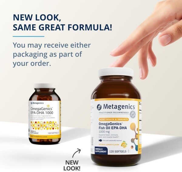 Metagenics OmegaGenics Fish Oil EPA-DHA 1000 - Omega-3 Fish Oil Supplement - for Heart Health, Musculoskeletal Health & Immune System Health* - with DHA & EPA - 120 Softgels - Image 4