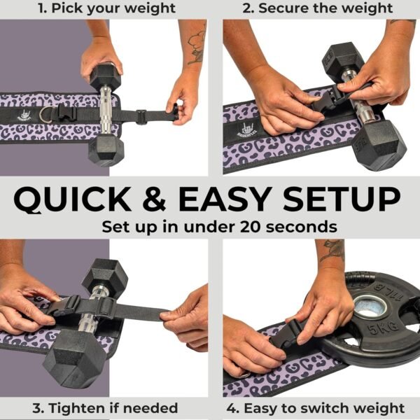 Hip Thrust Belt for Dumbbells, Kettlebells, & Plates - Booty Belt with Slip Resistant Padding for Hip Protection - Ideal for Weight Lifting, Gym Exercises, Home Workouts - Glute Trainer Equipment - Image 5