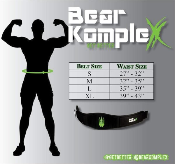 Bear KompleX 6" Strength Weightlifting Belt for Men & Women, Durable, Easily Adjustable, Low Profile with Super Firm Back for Support During Powerlifting, Cross Training, Squats, Weights, and More. - Image 3