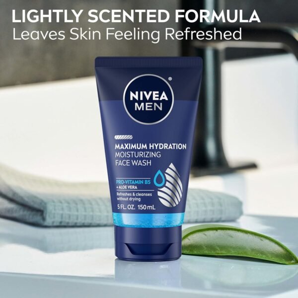NIVEA MEN Maximum Hydration Moisturizing Face Wash with Aloe Vera, Boosts Moisture and Helps Prevent Tight, Dry Skin, 5 Fl Oz Tube - Image 10
