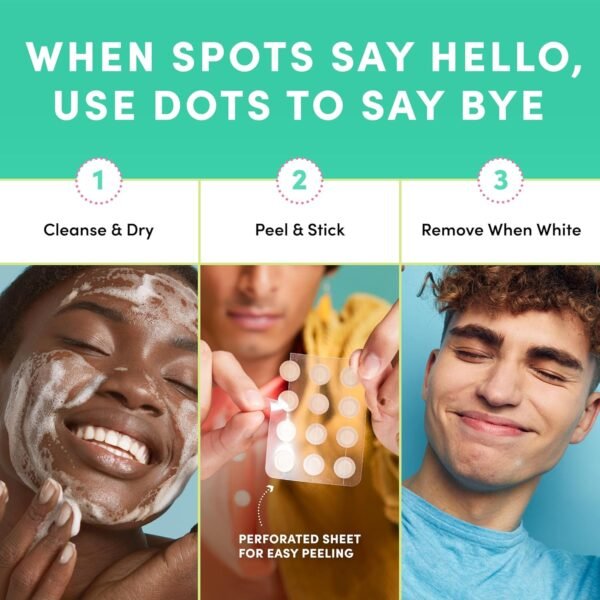 Dots for Spots Pimple Patches - Fast Acting Translucent Hydrocolloid Zit Treatment Stickers for Face - Blemish Patch for Women, Men & Teenagers - Made in Korea (60 count) - Image 6