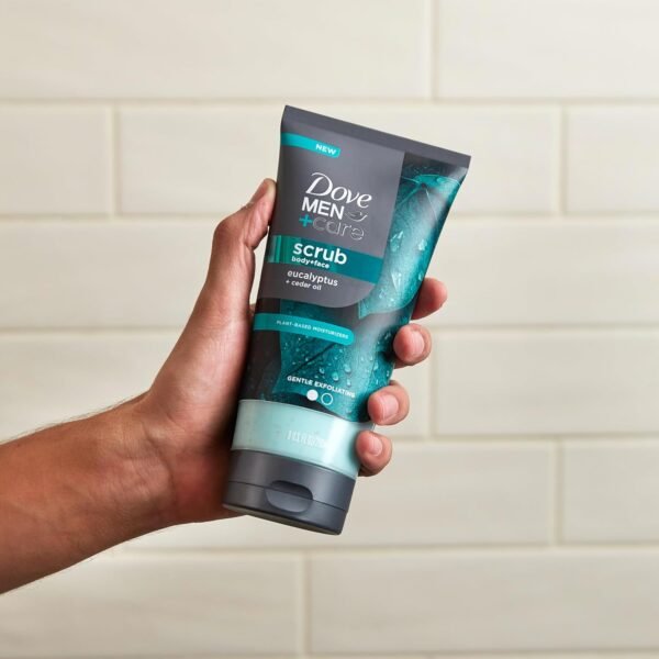 Dove Men+Care Eucalyptus Body and Face Scrub Deeply Exfoliates for Hydrated & Nourished Skin 100% Gentle Cleanser, No Sulfate Cleansers or Parabens - Image 8