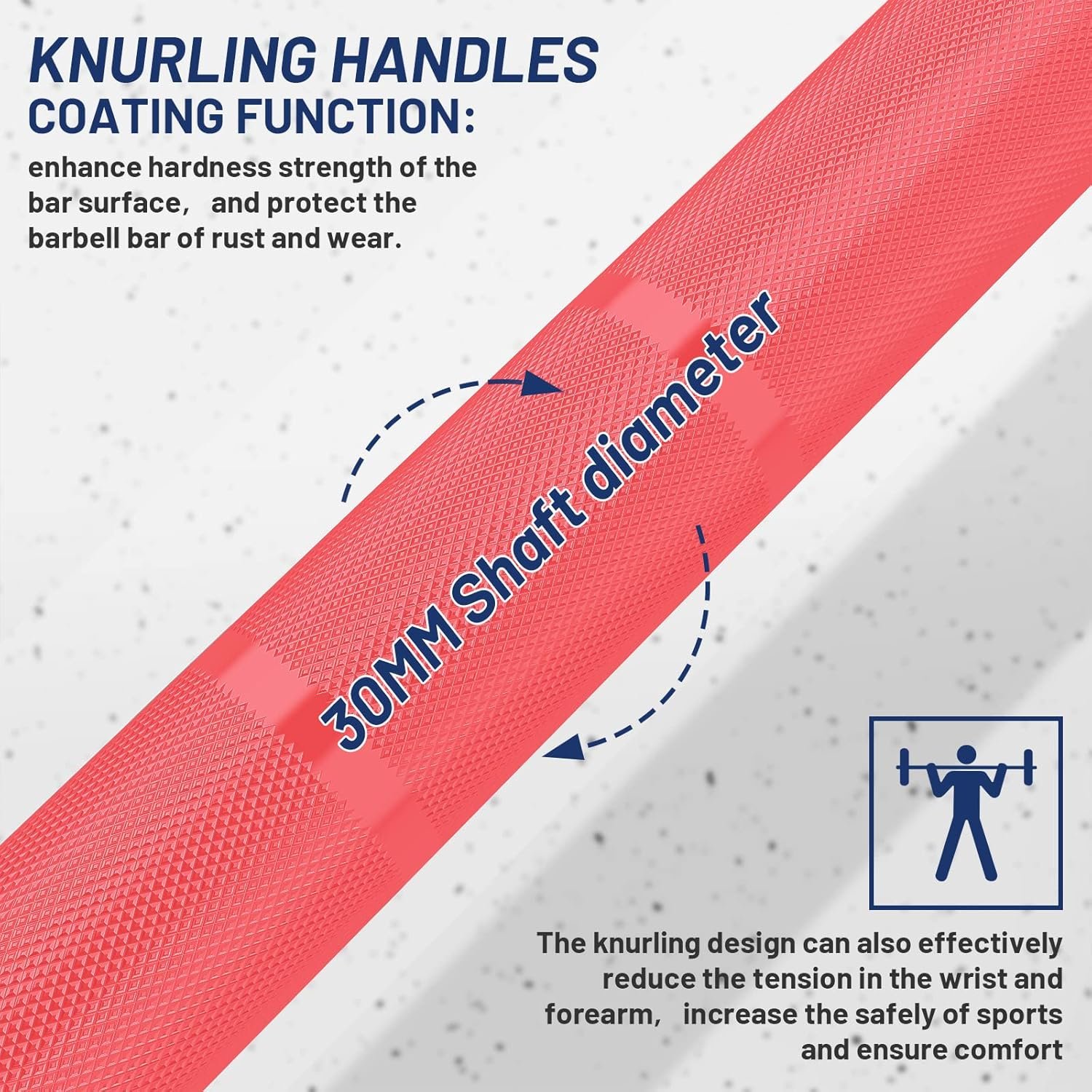 7ft Olympic Barbell 20KG Bar Load 700lbs Capacity Available Men's Barbell with Hard Chrome Sleeves for 2" Olympic Plates, 2 Inch Barbell Bar for Squats, Deadlifts, Presses, Rows and Curls - Image 6