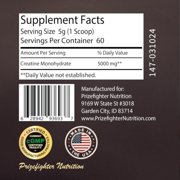 Creatine Monohydrate Unflavored | 300g | for Energy Production and Muscle Gain | Made in The USA - Image 3