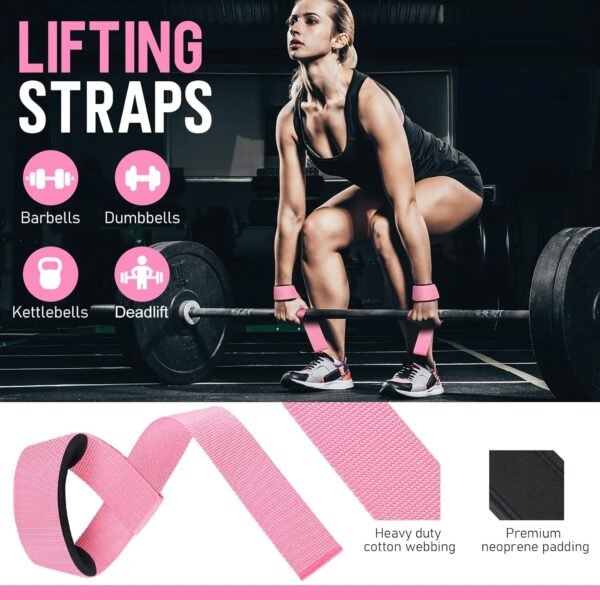 WALITO 8Pcs Barbell Pad Set for Hip Thrust - Squat Pad,Gym Accessories for Women with Bar Bad,Bench Press, with Gym Ankle Straps,Resistance Bands for Working Out,Lifting Strap,Carry Bag - Image 7