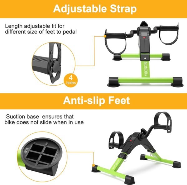 MOMODA Under Desk Bike Pedal Exerciser Mini Bike for Leg/Arm Pedal Exerciser Foldable Peddler with LCD Display for Home/Office - Image 8