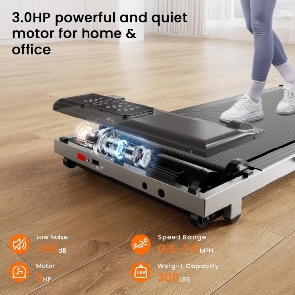 DeerRun Treadmills for Home, 3.5HP Folding Treadmill with Incline, 350 LBS Weight Capacity Home Treadmill, Compact Portable Treadmill for Small Space Walking Jogging Running - Image 7