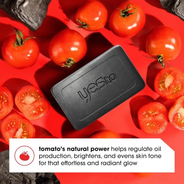Yes To Tomatoes Clear Skin Activated Charcoal Bar Soap 7 Ounce (Pack of 3) - Image 4