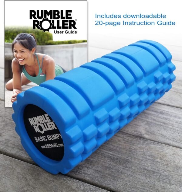 RumbleRoller Basic Bumpy Foam Roller, Solid Core EVA Foam Roller with Grid/Bump Texture for Deep Tissue Massage and Self-Myofascial Release - Image 3