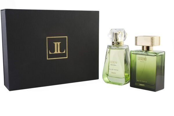 Liberty Luxury Perfume Gift Set - Legend for Men, Eden for Women (100ml/3.4Oz each), Eau De Parfum (EDP) Spray for Thanksgiving, Designed in France, Long Lasting Smell - Image 2