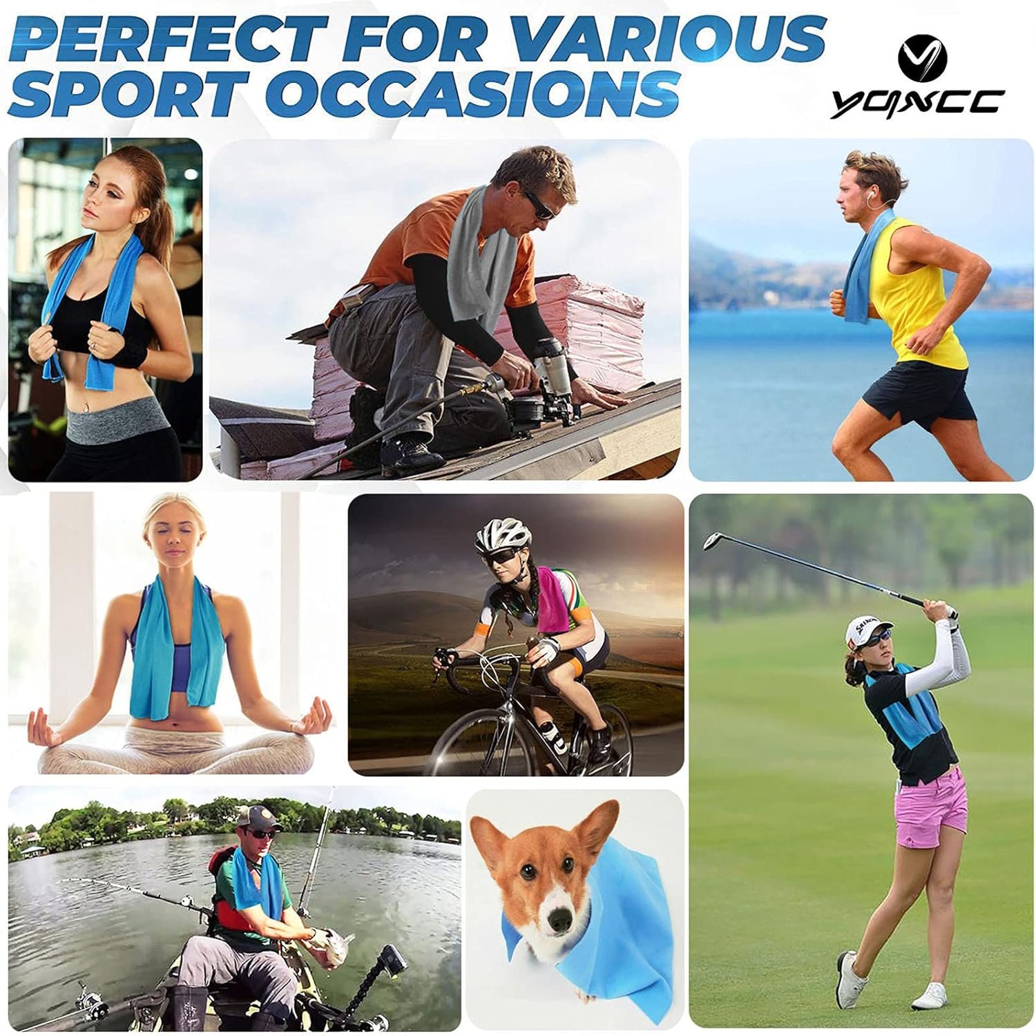 YQXCC 4 Pack Cooling Towel (47"x12") Ice Towel for Neck, Microfiber Cool Towel, Soft Breathable Chilly Towel for Yoga, Sports, Golf, Gym, Camping, Running, Fitness, Workout & More Activities - Image 3